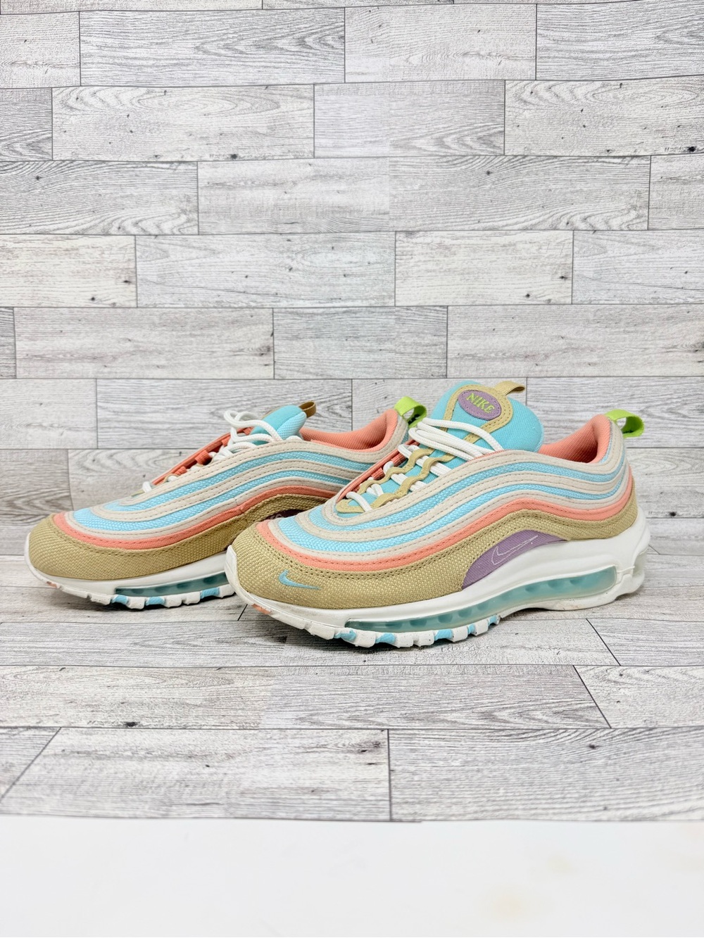 Nike Air Max 97 SE GS Sun Club Copa Sail Wheat Grass DQ-4126-400 7Y-8.5 Woman